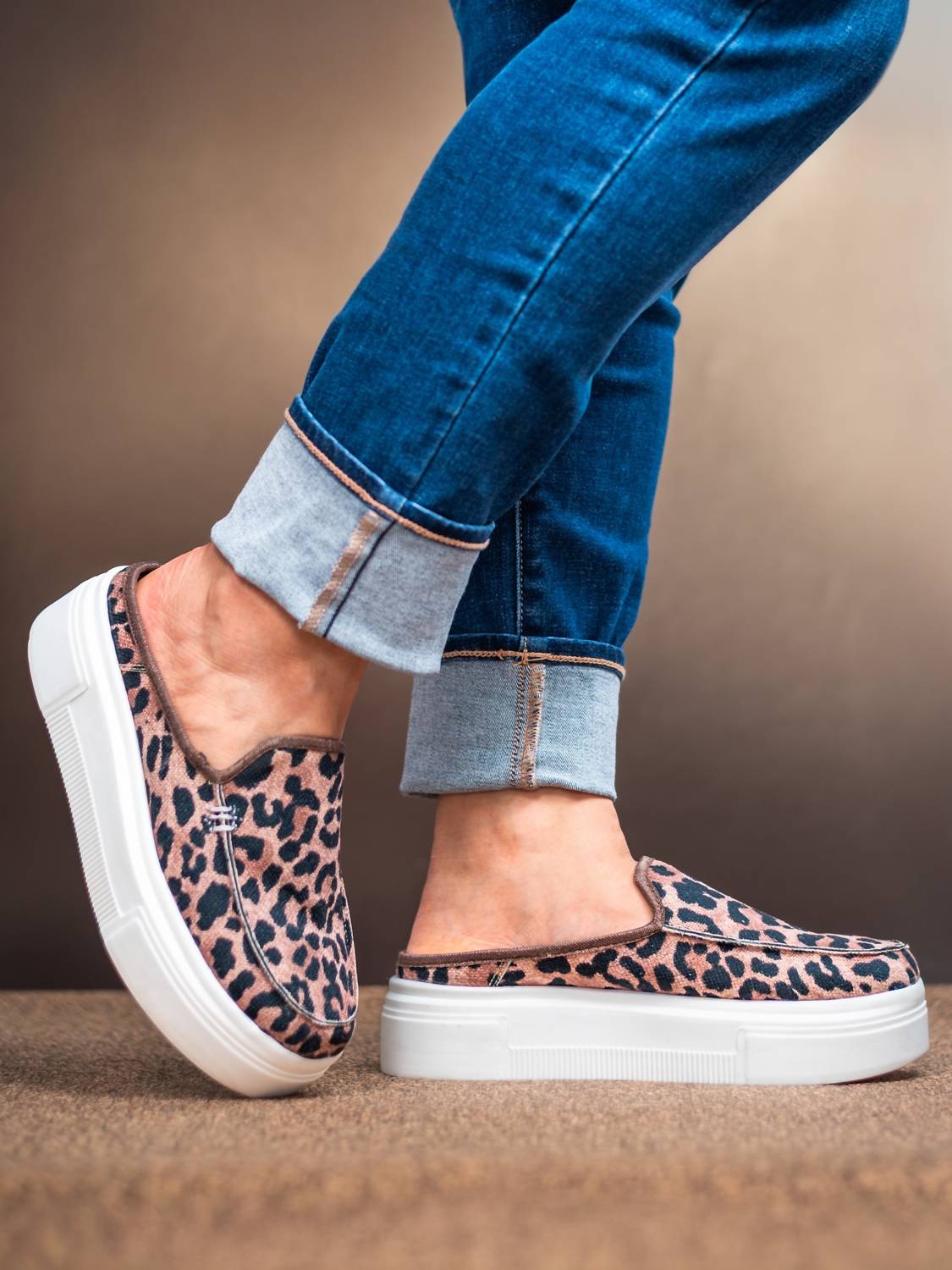 Everglades - Women's Emily Leopard Platform Mule Sneaker