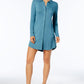 Alfani Women's Lace-Trim Sleepshirt Aqua Blue