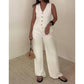 Et Clet - Textured Vest Top And Wide Leg Pants Sets