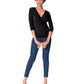 Leota Women's Rouched Wrap Top Black