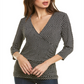 Rouched Wrap Top in Garden Gate Black Black Size S