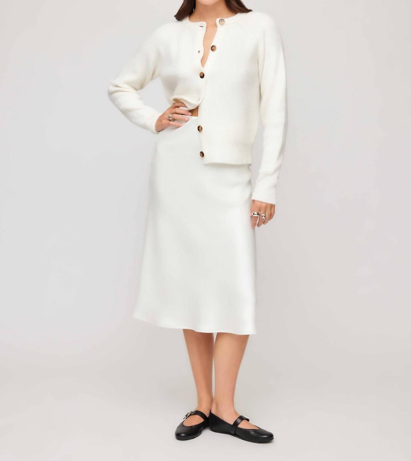 Fifteen Twenty - Mia Bias Satin Midi Skirt