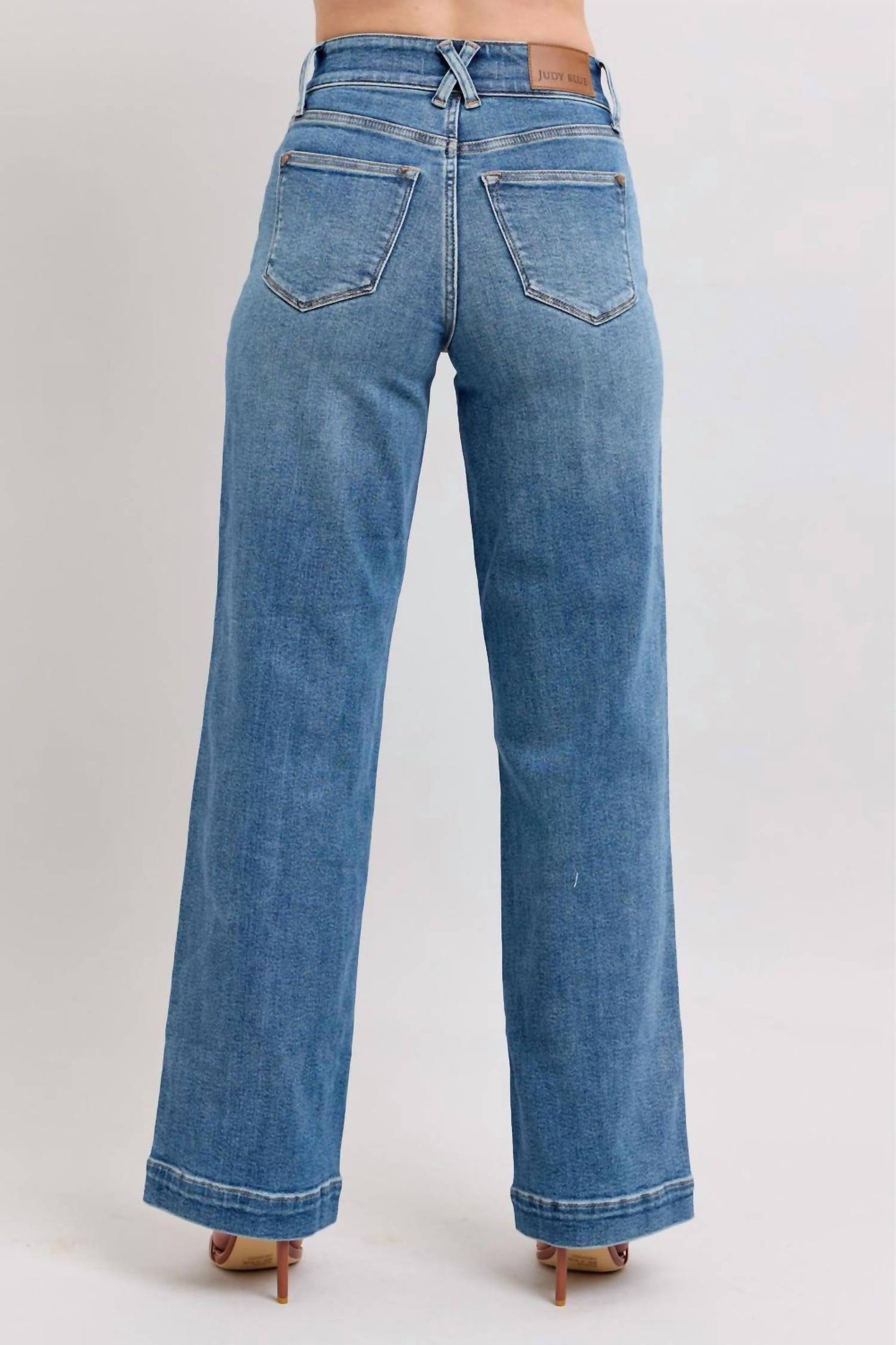 Judy Blue - High Waist Star Wide Leg Jeans