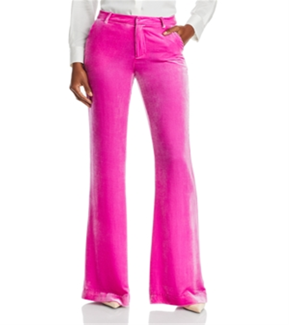 L'Agence Lane Velvet Flared Trousers Pink Size 12