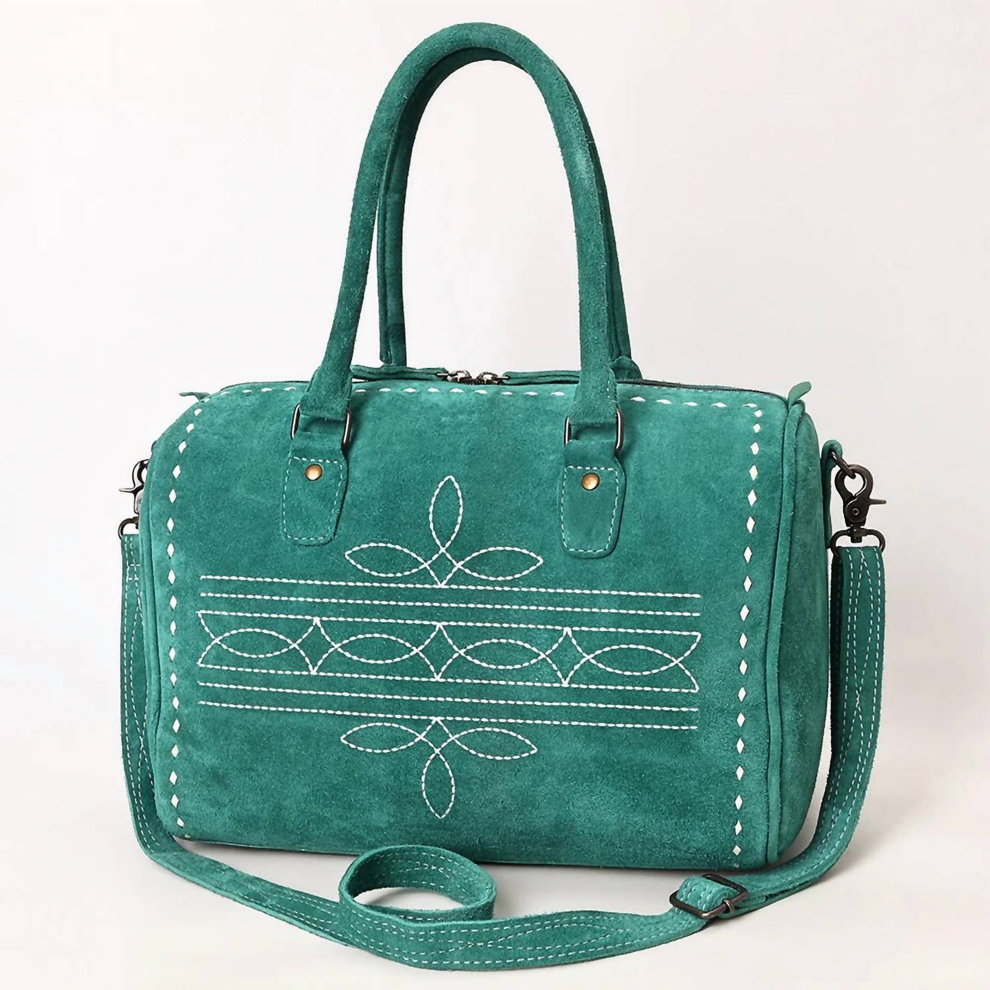 American Darling - Women's Boot Stitch Speedy Leather Bag