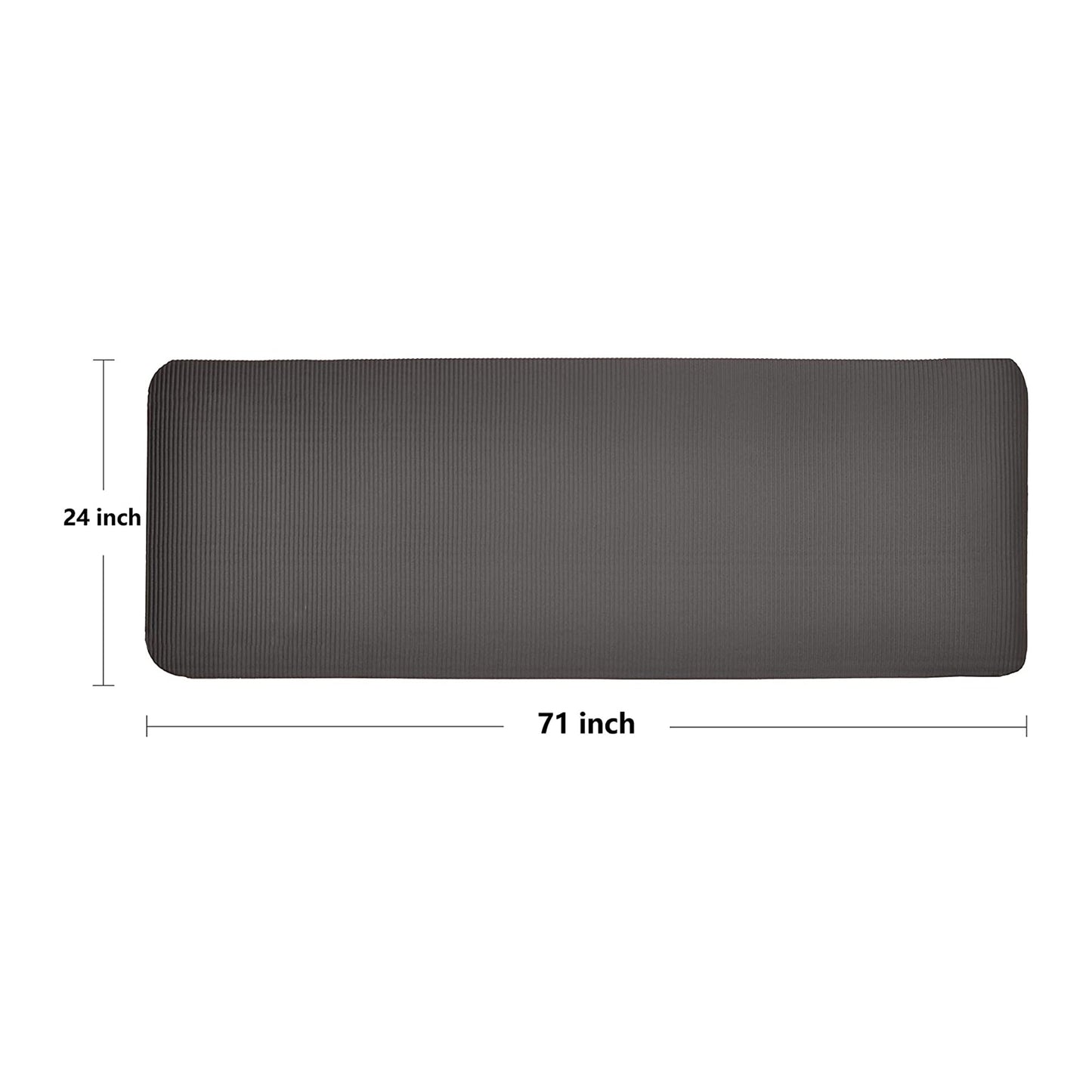 BalanceFrom Fitness GoYoga+ 71x24in Exercise Yoga Mat w/Knee Pad & Strap, Black