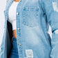 American Bazi - Distressed Button Up Long Sleeve Denim Jacket