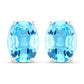 4.00 Carat Genuine Swiss Blue Topaz .925 Sterling Silver Earrings