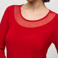 Joseph Ribkoff - Mesh Round Neck Long Sleeves Top