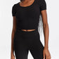 Bandier - Rib Crop Short Sleeve Top