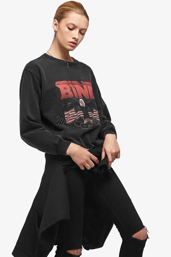 ANINE BING Vintage Bing Graphic Sweatshirt Black Size XS