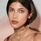 Eklexic - Women's Cz Studded Thin Oversized Hoops