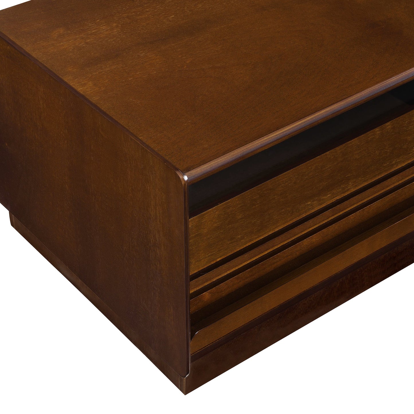 Modern Rectangle Coffee Table with 4 Drawers and 2 Display Shelves