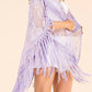 Jen & Co. - Crochet Trim Fringe Boho Kimono Wrap Coverup