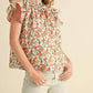&Merci - Floral Flutter Sleeve Blouse