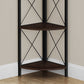 4-Tier Corner Bookshelf with Marble Look and Metal Frame