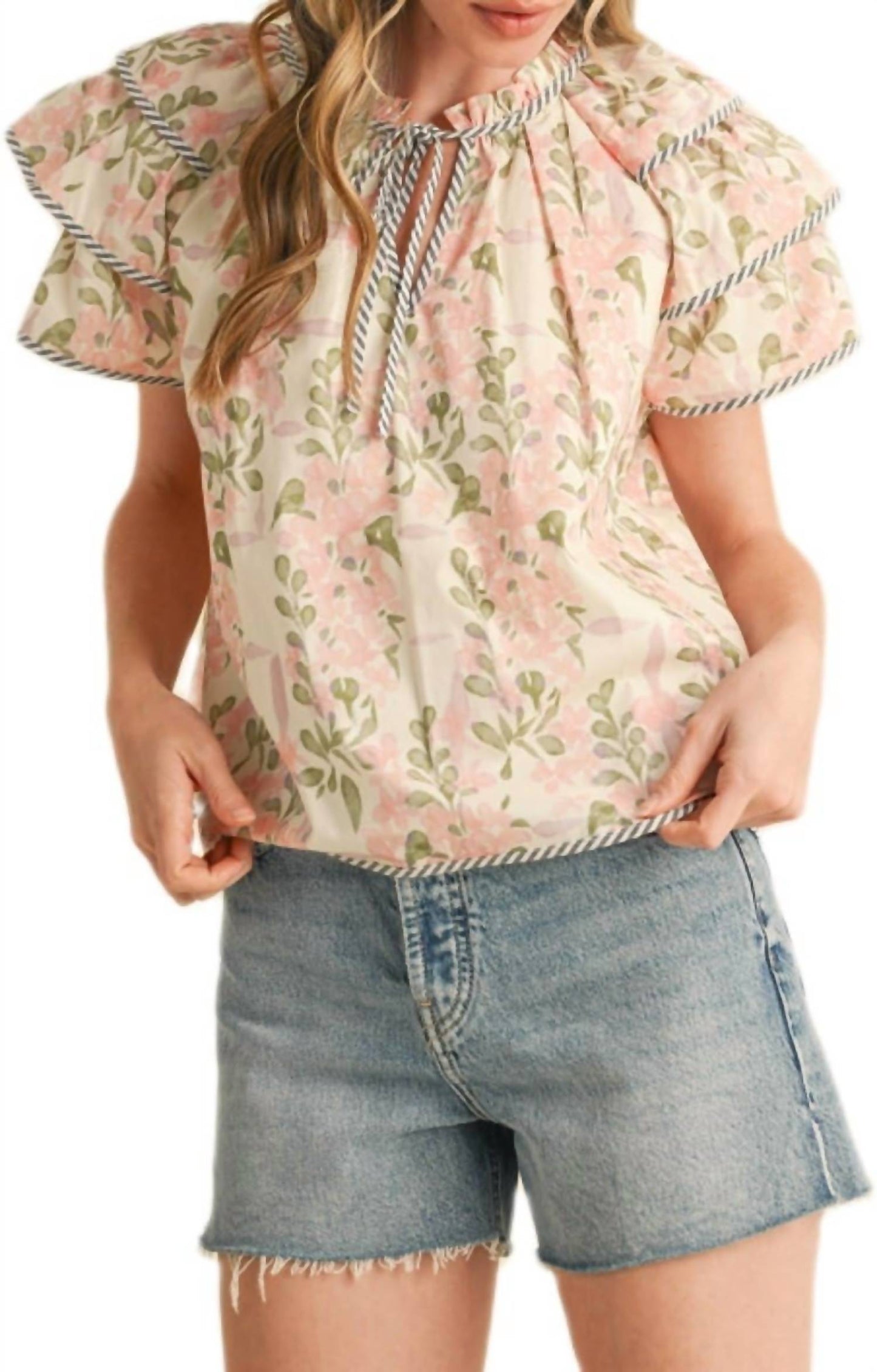 Merci - Flutter Sleeve Top