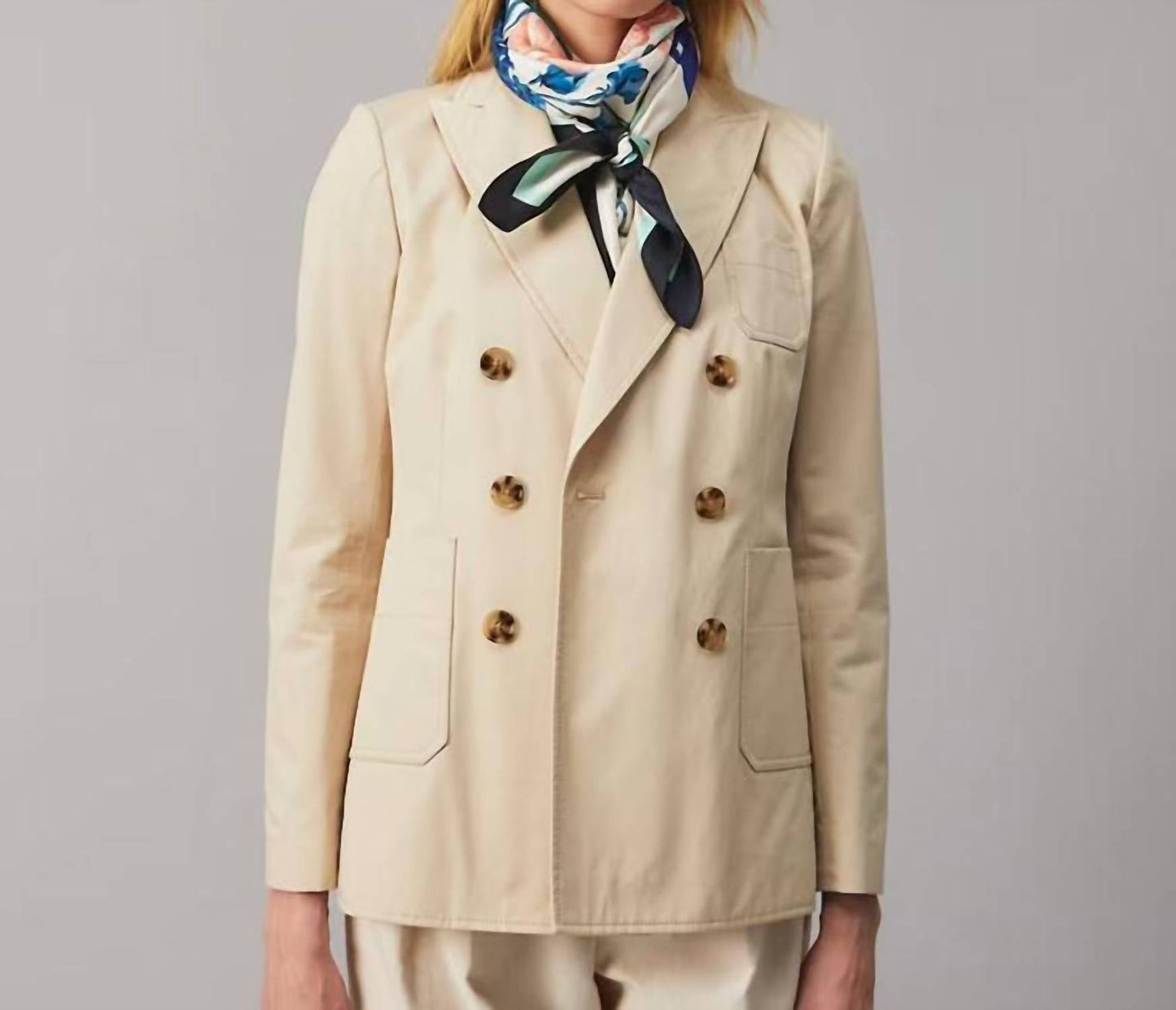 Tory Burch - Polished Poplin Double-breasted Jacket