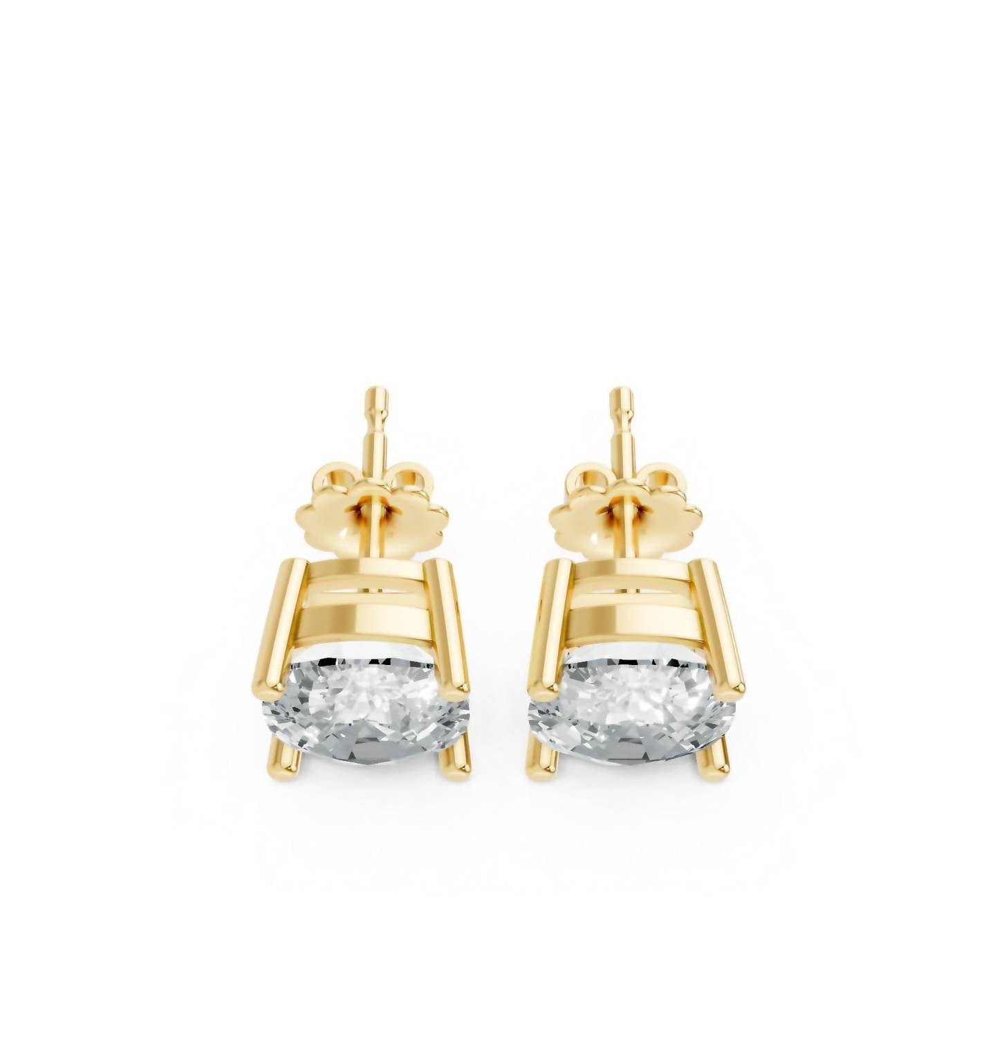 Aamiaa - Women's Cushion Shape 4 Prong Push Back Studs