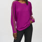 Joseph Ribkoff - Rhinestone Mesh Insert Pullover Sweater