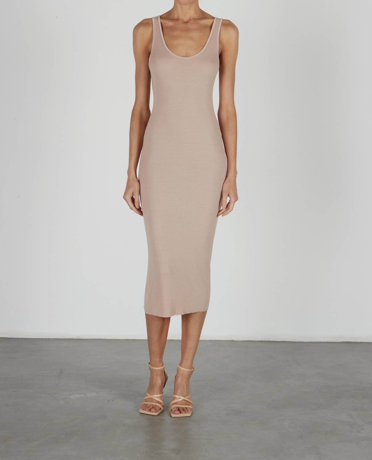 Enza Costa - SILK RIB TANK MIDI DRESS