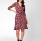 Leota Women's Perfect Wrap Ruffle Hem Dress Red