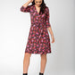 Leota Women's Perfect Wrap Ruffle Hem Dress Red