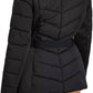 Michael Kors - Scuba Quilted Belted Coat Jacket with Fur Hood
