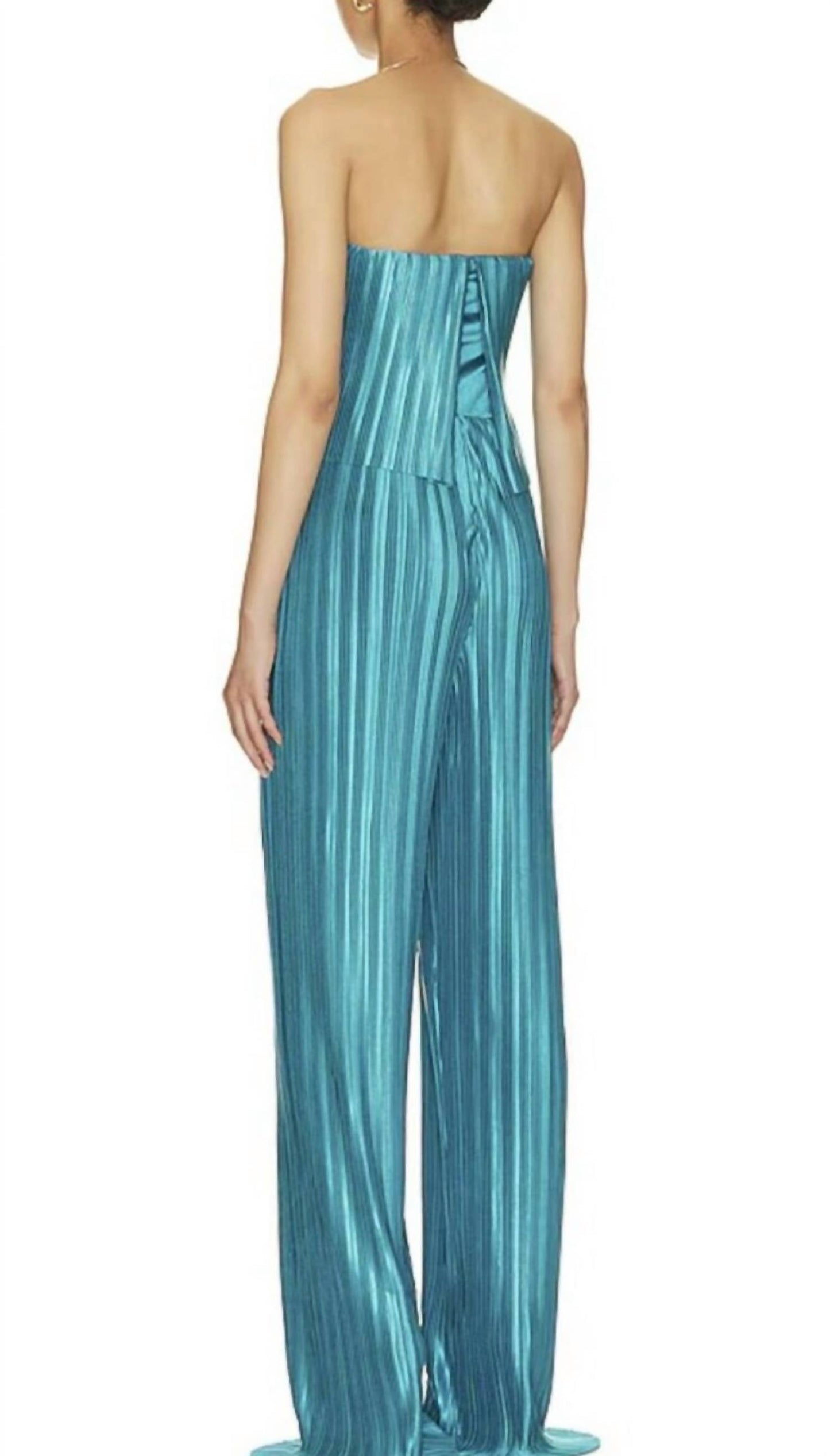 Amanda Uprichard - Collina Pleated Strapless Jumpsuit