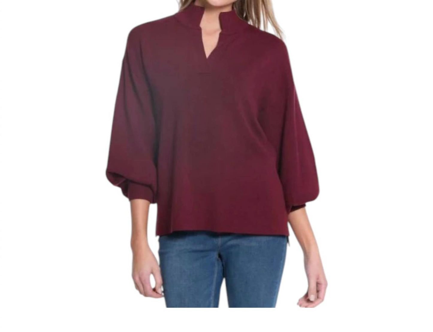 Multiples - Drop Shoulder Mock Neck Sweater