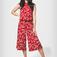 Leota Women's Skyler Cropped In Casanova Cherry Jumpsuit Red