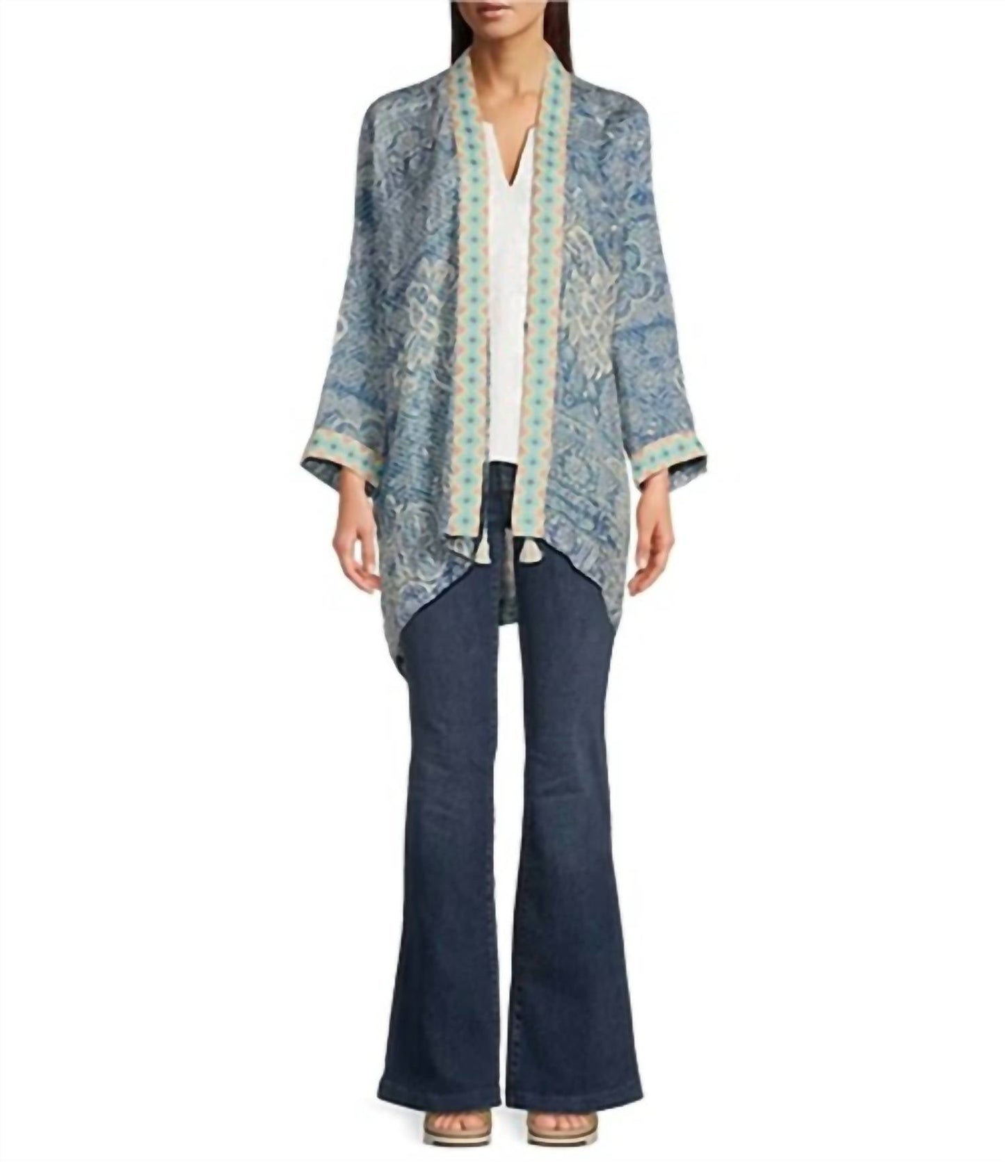 Johnny Was - DOLCE EMBROIDERED CUPRO-WOVEN KIMONO