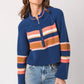 Free People - Striped Greta Half Zip Sweater