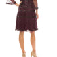 Aidan Mattox - Embellished Three-quarter Sleeve Evening Dress
