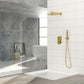 Dual Shower Head System With 12" Square Rain Shower And Rough In Valve