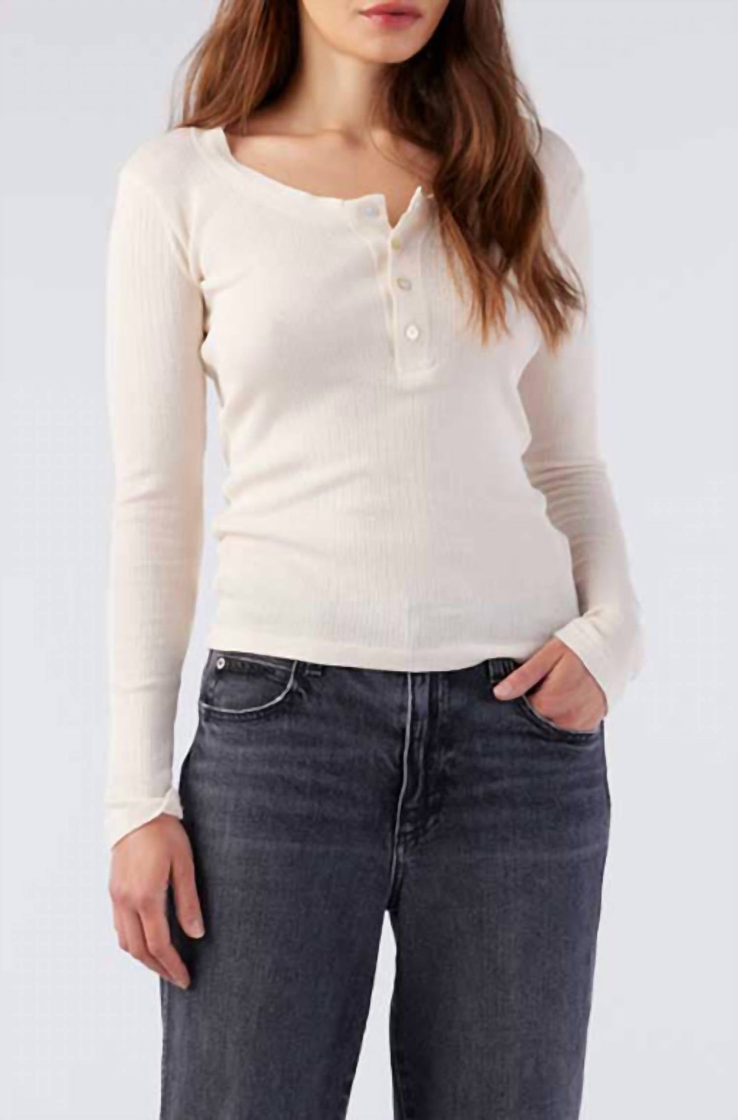 Amo - Sweets Long Sleeve Henley Top