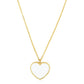 14k Yellow Gold High Polish Heart Pearl Paste Necklace