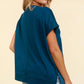 Haptics - Notched Neck Dolman Embossed Star & Stripe Usa Patch Top