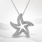.925 Sterling Silver Prong-Set Diamond Accent Starfish 18" Pendant Necklace (I-J Color, I1-I2 Clarity)