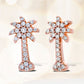 10K Rose Gold 1/4 Cttw Diamond Palm Tree Push Back Stud Earrings (H-I Color, I1-I2 Clarity)