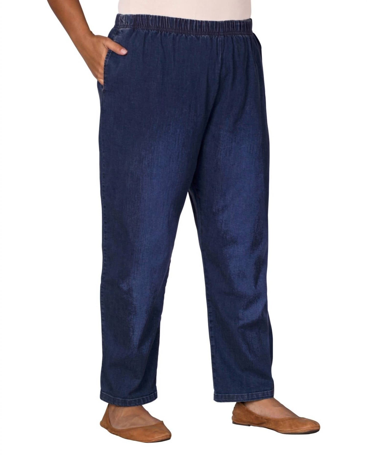 On The Plus Side - Plus Size Wide Leg Premium Cotton-blend Denim Jeans