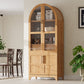 K&K 71' Tall Arched Kitchen Pantry Cabinet with Adjustable Shelves