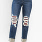 Judy Blue - Buffalo Plaid Boyfriend Jeans