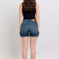 Judy Blue - High Waist Tummy Control Fray Hem & Shield Back Pocket Shorts