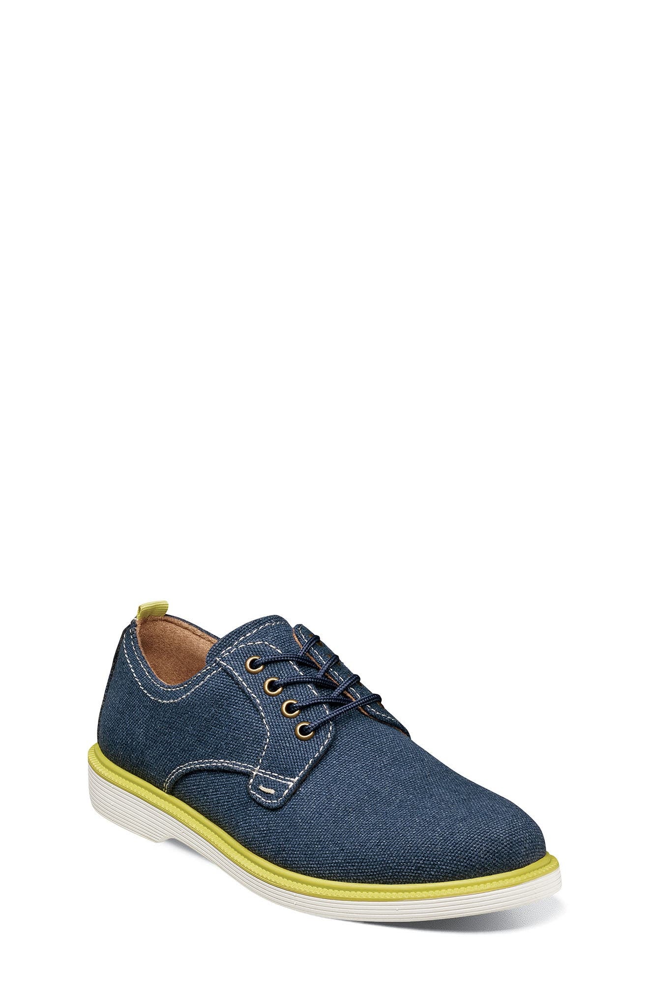 Boys Florsheim Supacush Blue Canvas Derby Shoes