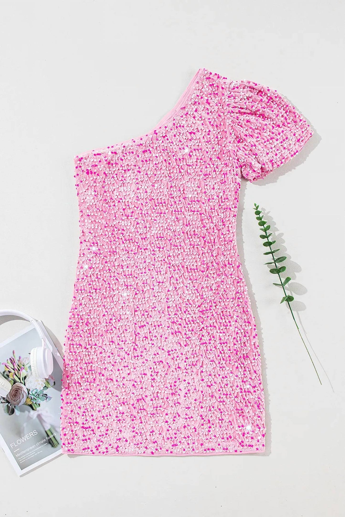 1 With Women - Sequin Puff Sleeve Bodycon Mini Dress