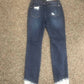 Judy Blue - Women's Asymmetrical Cuff Hem Destructed Jean