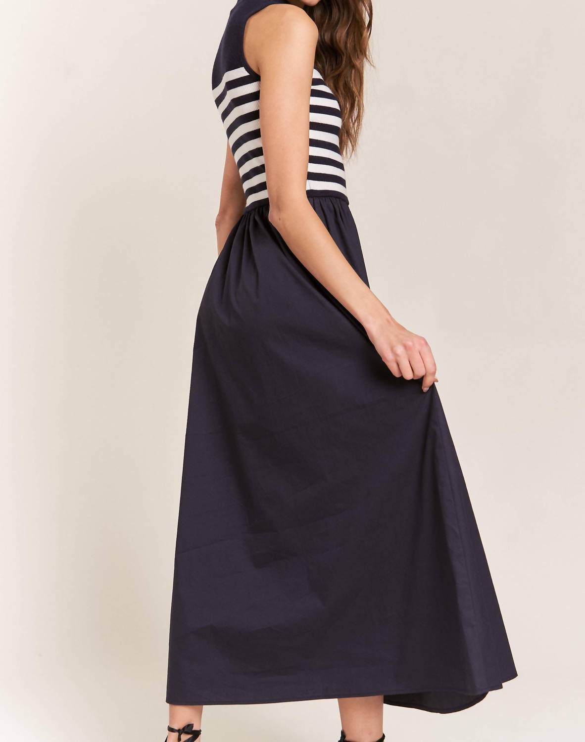 In The Beginning - Sleeveless Mock-neck Maxi Dress
