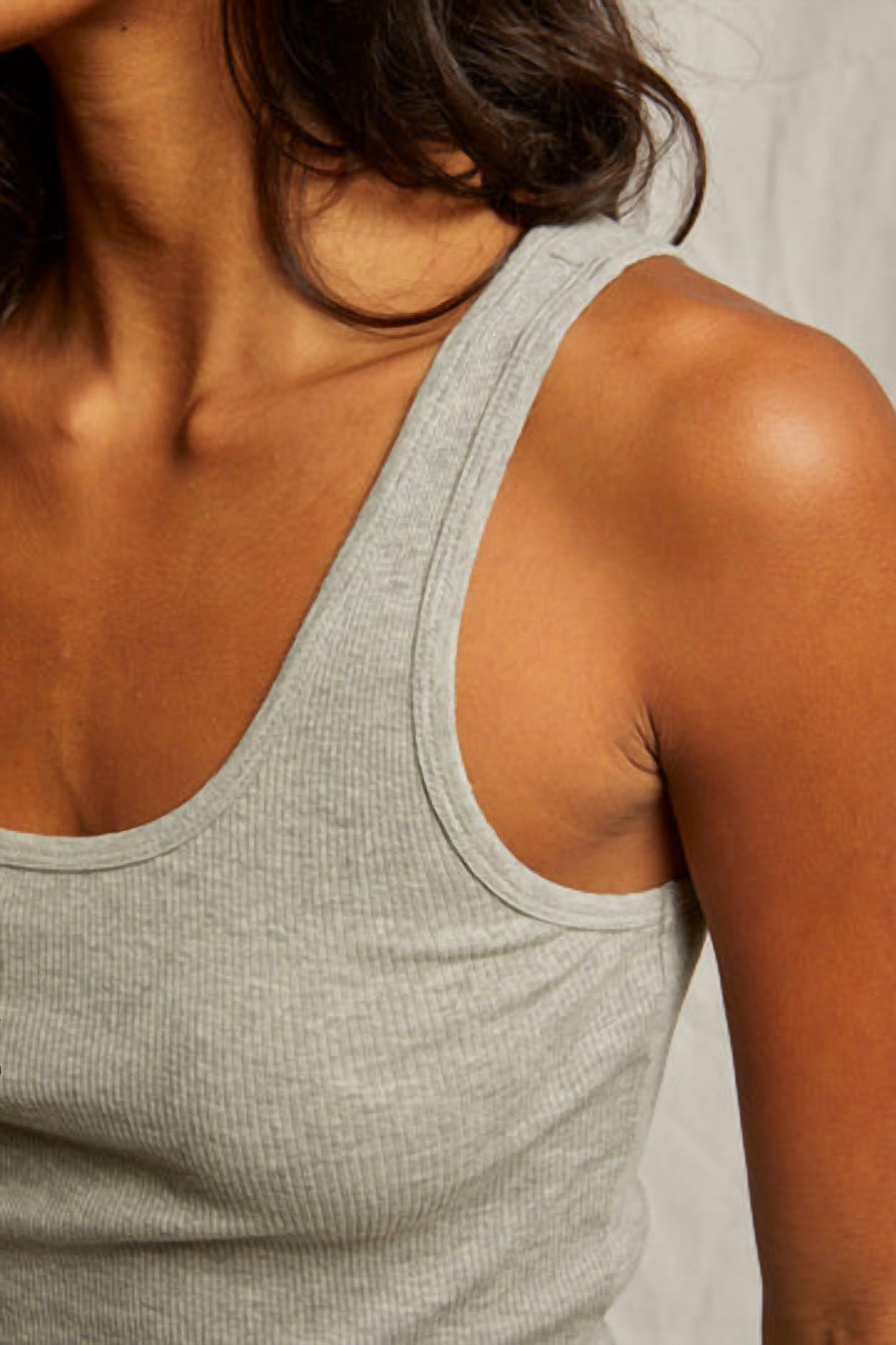 Perfectwhitetee - Mia Fine Variegated Rib Tank