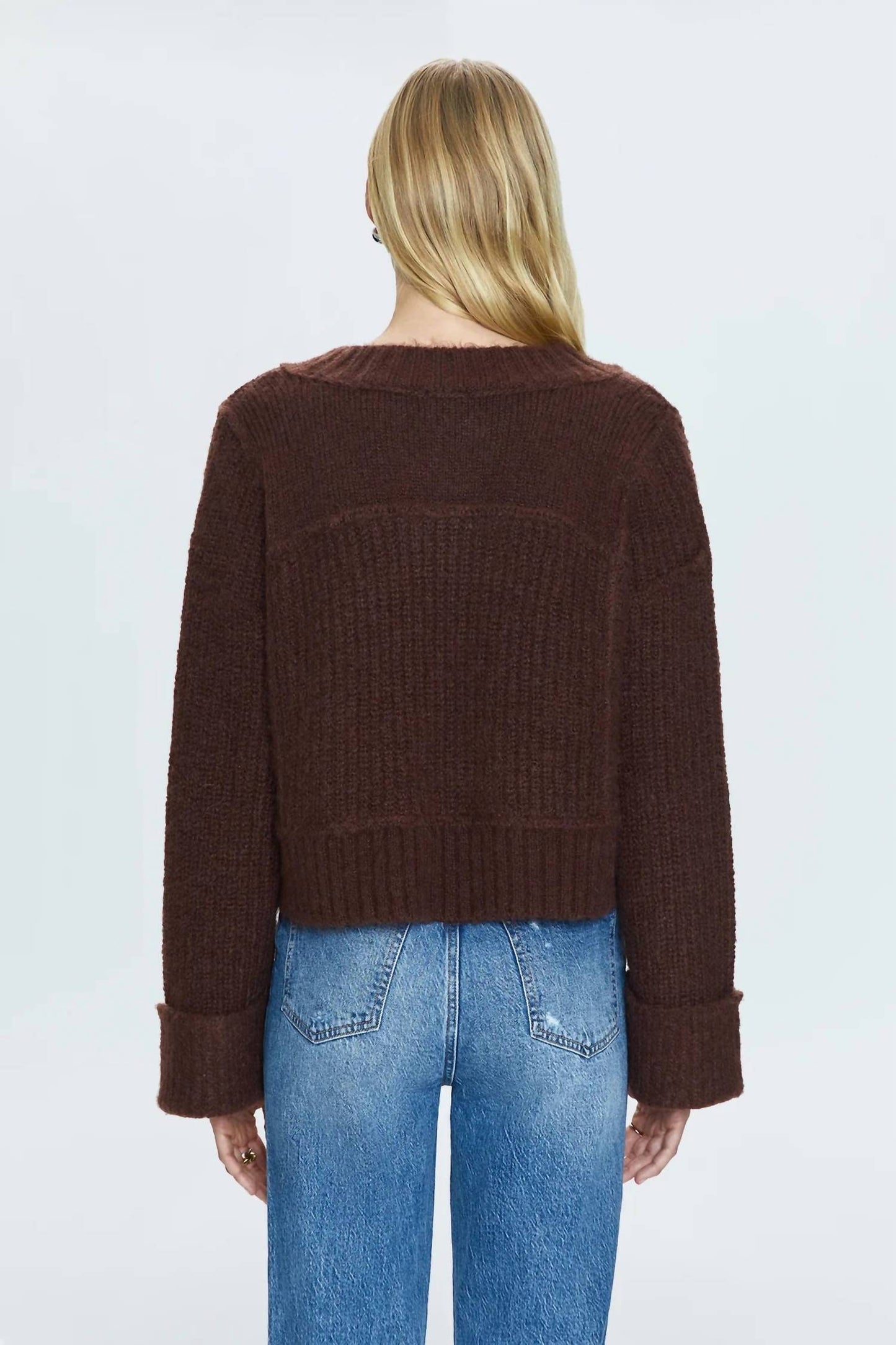 Pistola - Joy Cropped Boxy V Neck Sweater Top